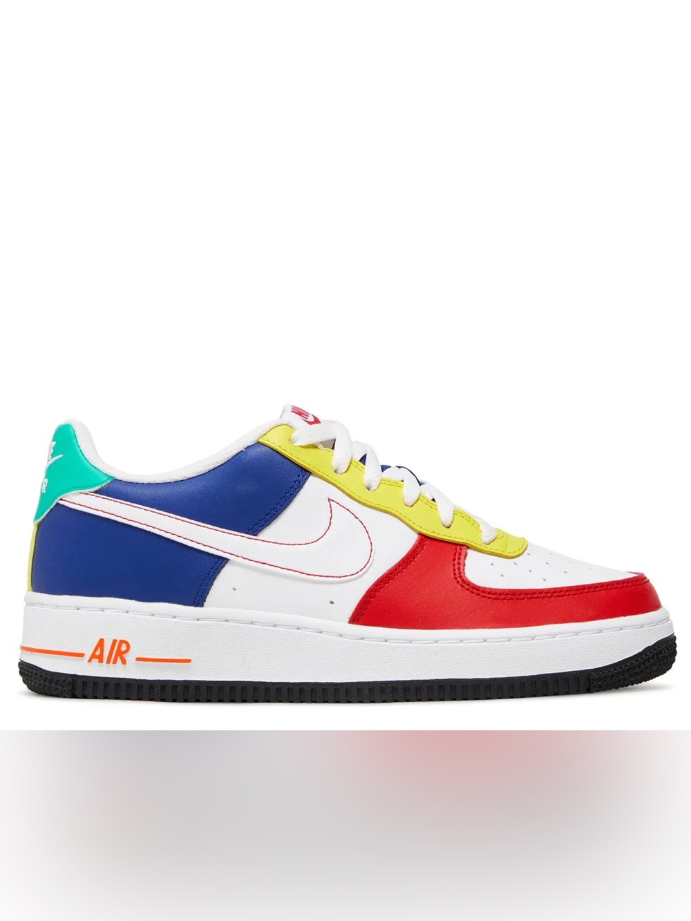 Nike Air Force 1 Low "Rubix Cube" Colorblock Low-Top Sneaker - White Size 6.5Y